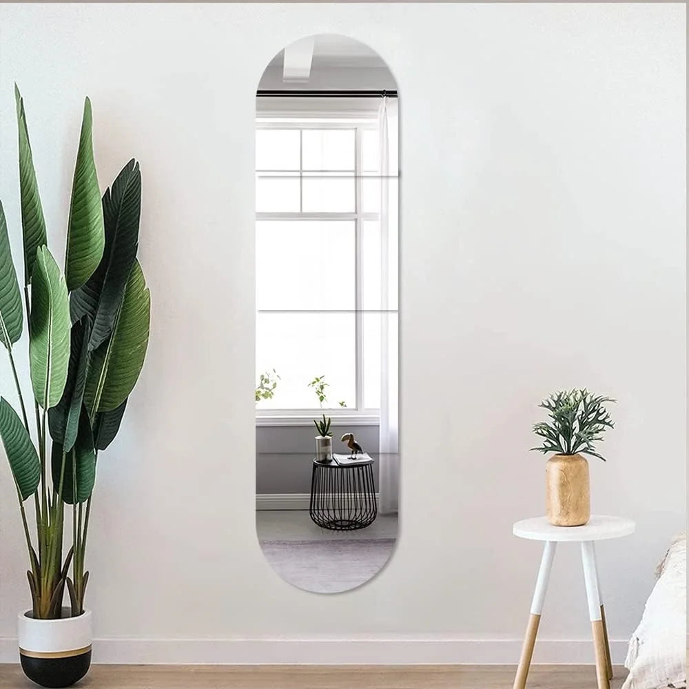 4/8pcs Self Acrylic Mirror Tiles DIY Flexible Non Glass Safety Mirror Sheets Wall Stickers Shatterproof,Home Decor