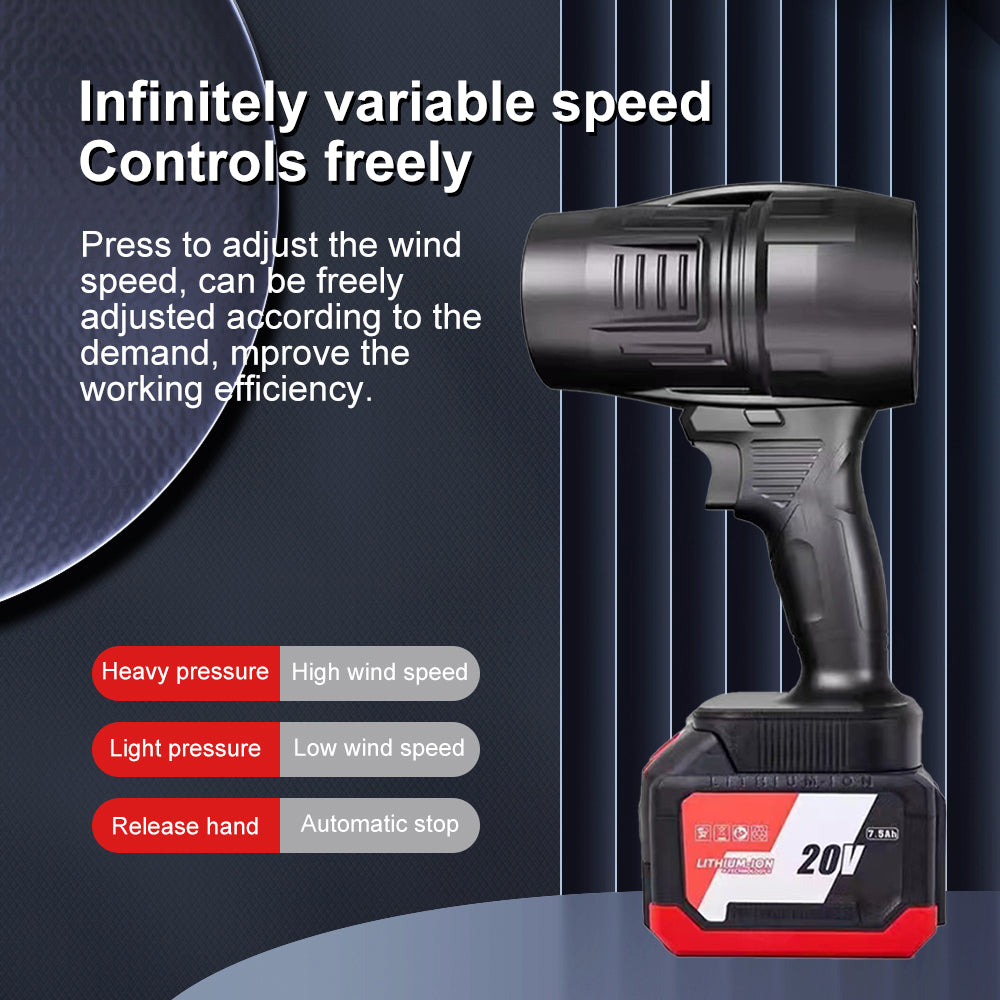 Turbo Fan Handheld Air Blower Lithium Battery Strong Blowing Leaf Water High Power Hair Dryer Mini Turbo Jet Fan Brushless Motor