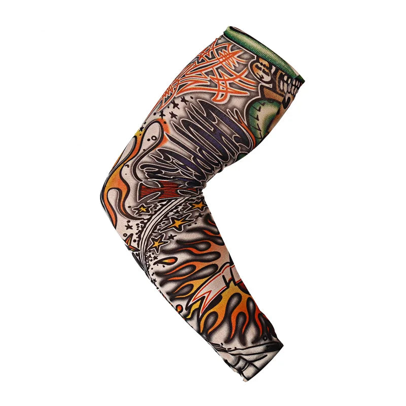 16 Styles Tattoo Sleeve Man Fake Temporary Tattoo Arm Sleeves Unisex Warmers Elastic UV Protection Cool Printed Sun-proof Punk