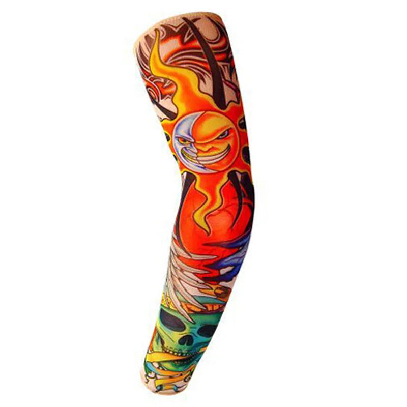 16 Styles Tattoo Sleeve Man Fake Temporary Tattoo Arm Sleeves Unisex Warmers Elastic UV Protection Cool Printed Sun-proof Punk