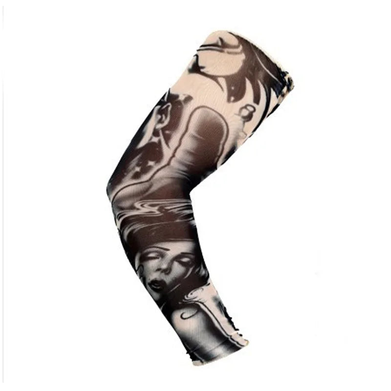 16 Styles Tattoo Sleeve Man Fake Temporary Tattoo Arm Sleeves Unisex Warmers Elastic UV Protection Cool Printed Sun-proof Punk