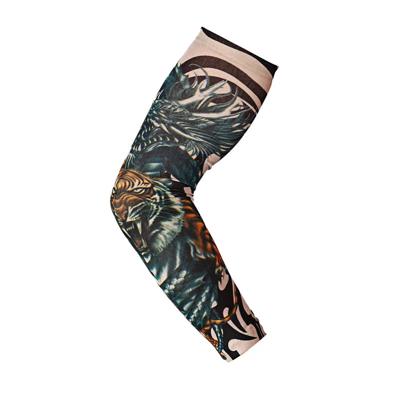 16 Styles Tattoo Sleeve Man Fake Temporary Tattoo Arm Sleeves Unisex Warmers Elastic UV Protection Cool Printed Sun-proof Punk