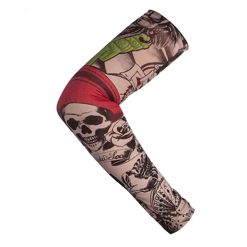 16 Styles Tattoo Sleeve Man Fake Temporary Tattoo Arm Sleeves Unisex Warmers Elastic UV Protection Cool Printed Sun-proof Punk