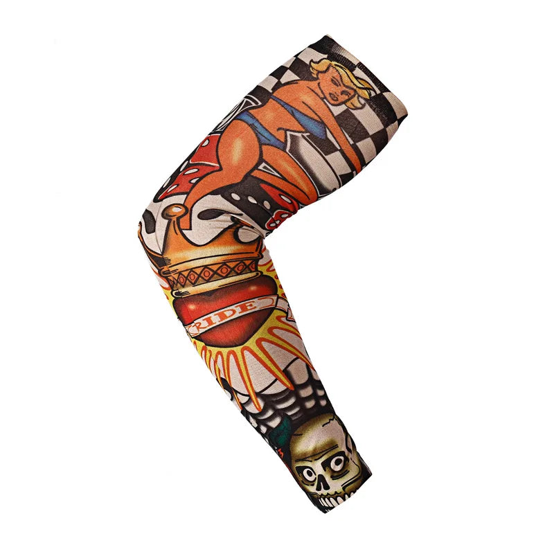 16 Styles Tattoo Sleeve Man Fake Temporary Tattoo Arm Sleeves Unisex Warmers Elastic UV Protection Cool Printed Sun-proof Punk