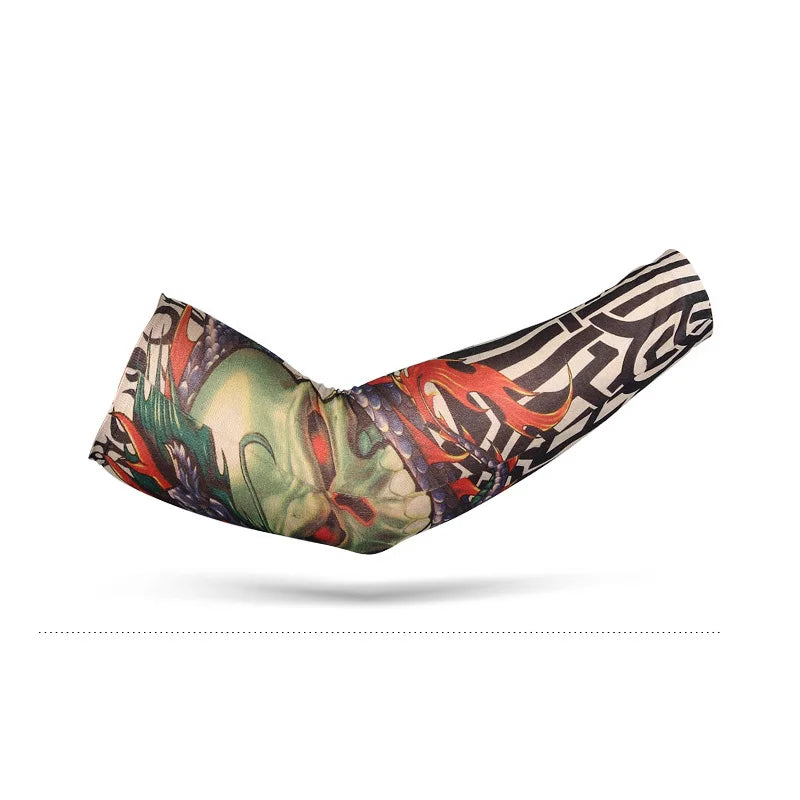 16 Styles Tattoo Sleeve Man Fake Temporary Tattoo Arm Sleeves Unisex Warmers Elastic UV Protection Cool Printed Sun-proof Punk