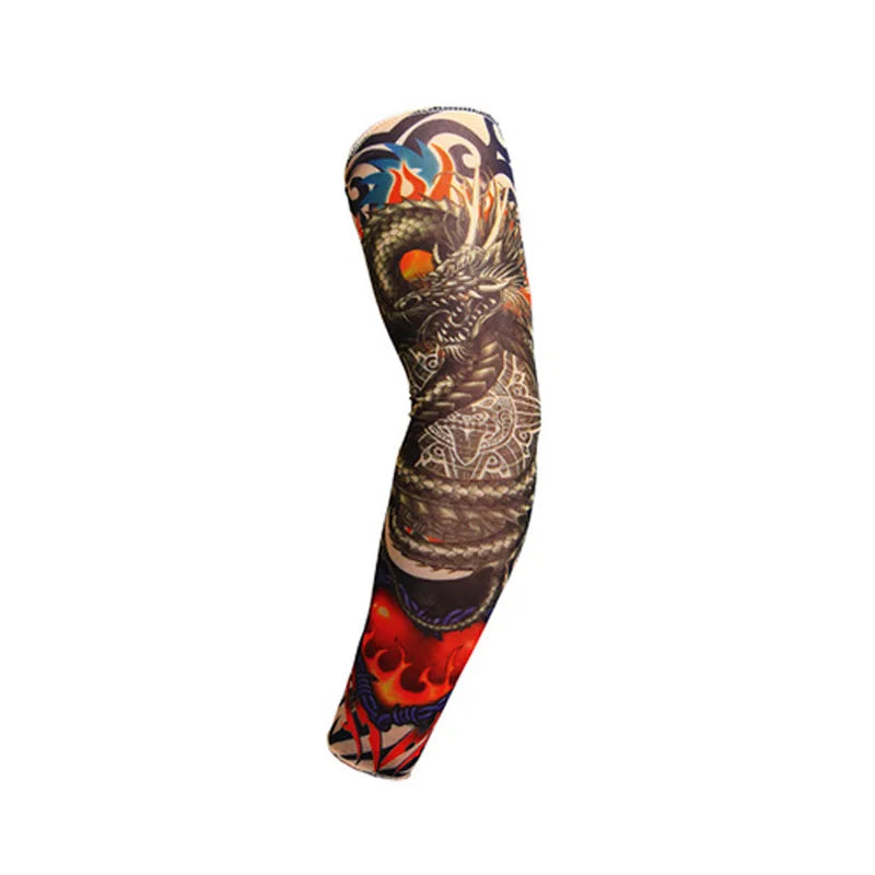 16 Styles Tattoo Sleeve Man Fake Temporary Tattoo Arm Sleeves Unisex Warmers Elastic UV Protection Cool Printed Sun-proof Punk