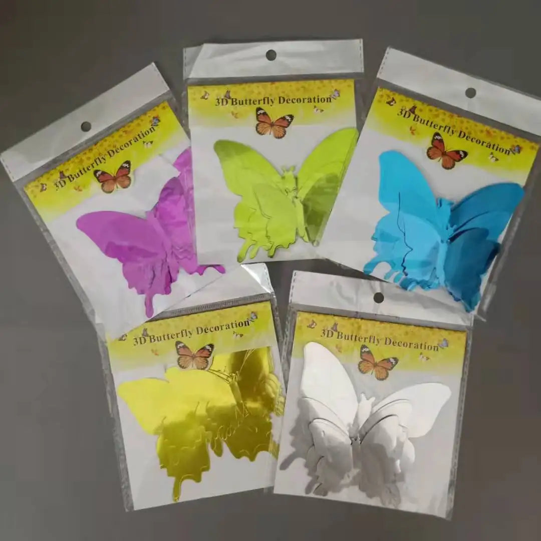 12pcs 3D Butterfly Mirror Wall Sticker Decal Removable DIY Art Party Wedding Decoration Kids Room Home Decor Crystal Sticker