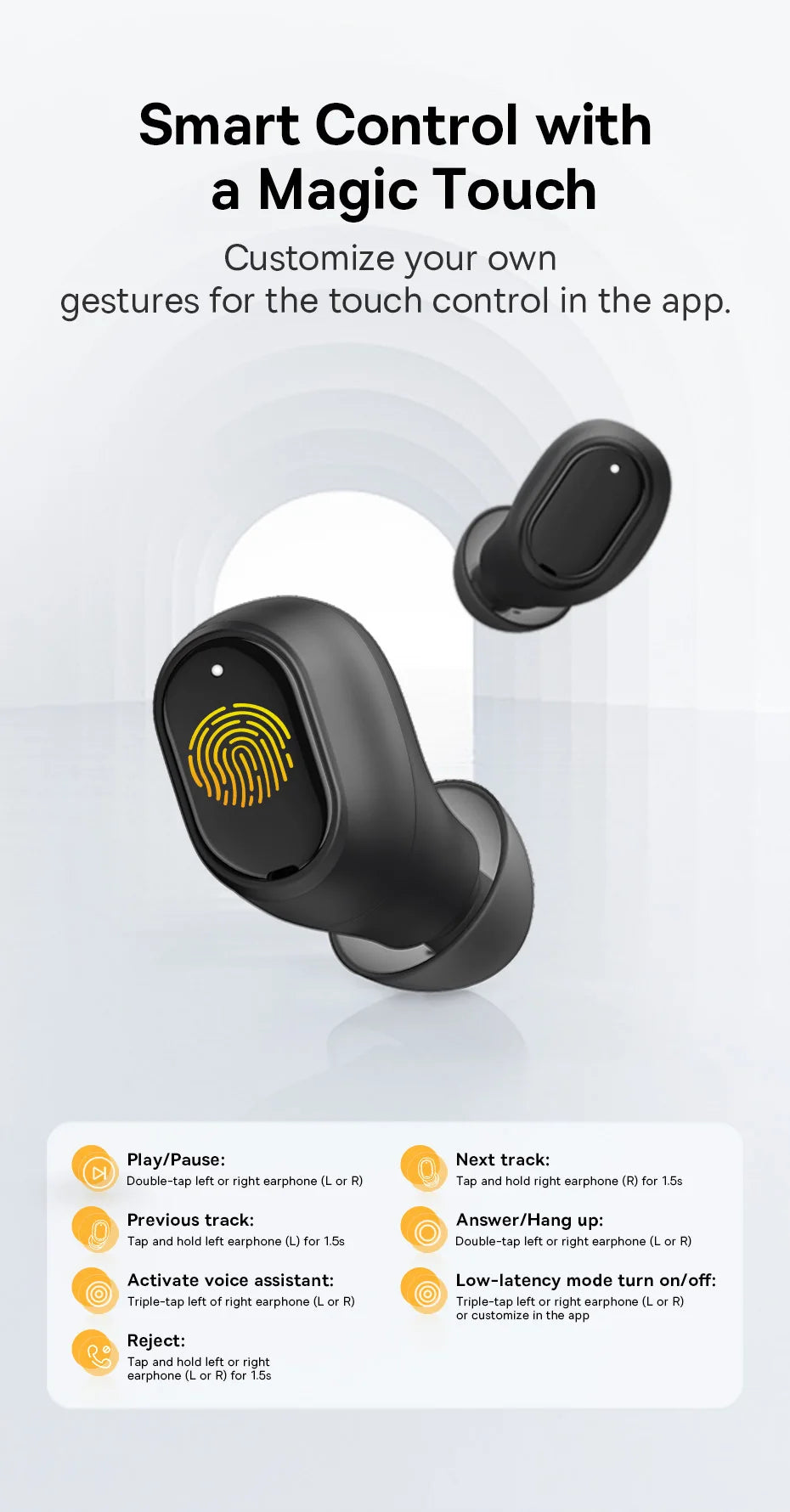 Baseus True Wireless Earphone Bluetooth 5.3 HiFi Sports Earbuds Fast Charge 0.06' Low Latency 25H Playtime