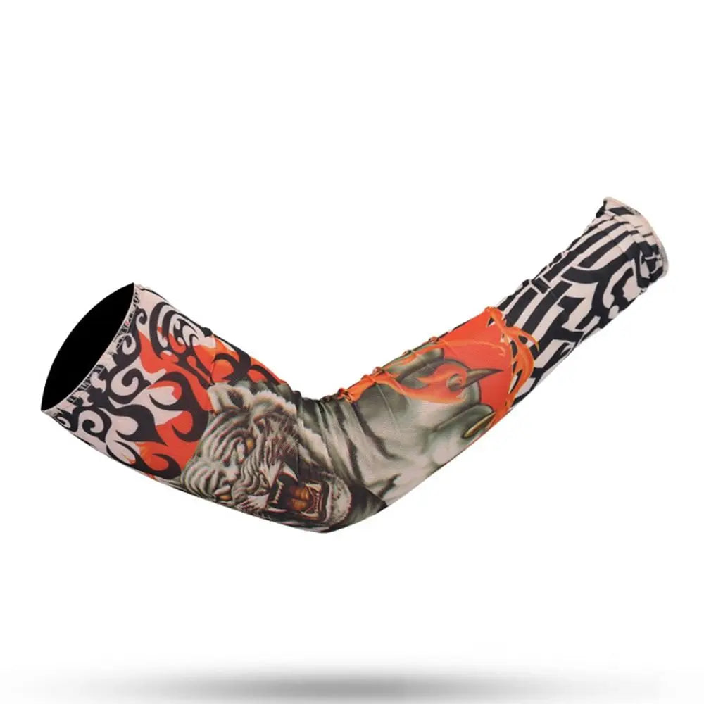 1Pc Tattoo Sleeve for Men Women Anti-Sunburn Sleeve Elastic Outdoor Nightclub Cycling Arm Cover Party Cycling Flower Arm