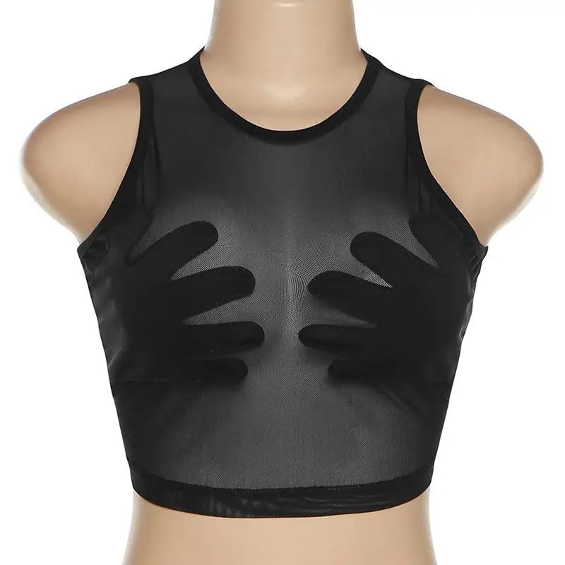 Summer  Women's round Ne Svel Me Splice Creative  Vest Street Sle ort Length  Color Polyester Fiber