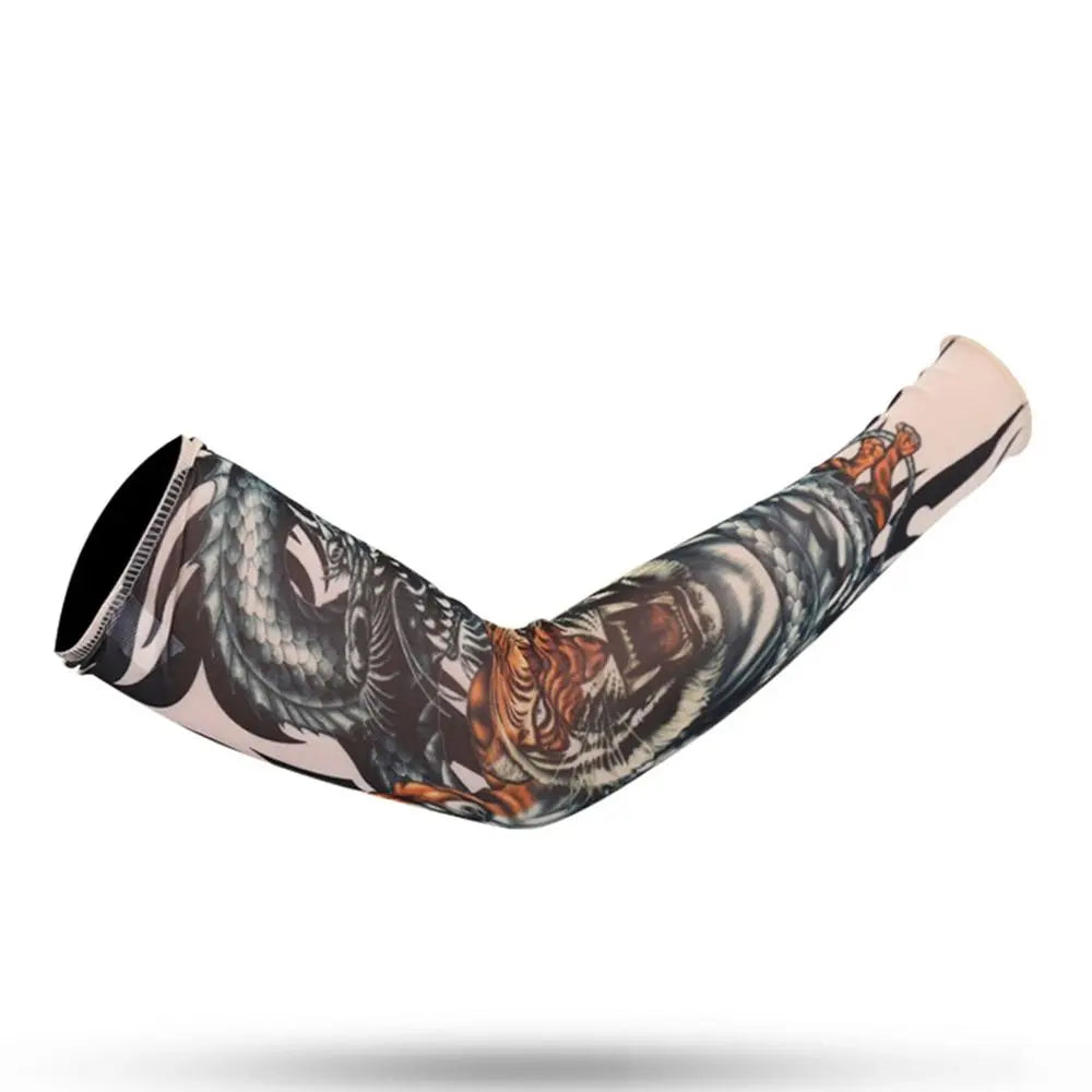 1Pc Tattoo Sleeve for Men Women Anti-Sunburn Sleeve Elastic Outdoor Nightclub Cycling Arm Cover Party Cycling Flower Arm