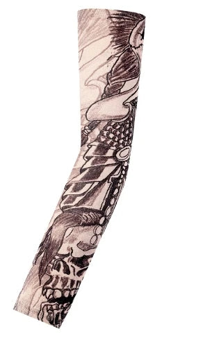 1PCS Men Long Fake Warmers Summer Tattoo Sleeves Sun Protection Cover Outdoor Gloves Driving Ice Silk Arm Sleeves Women