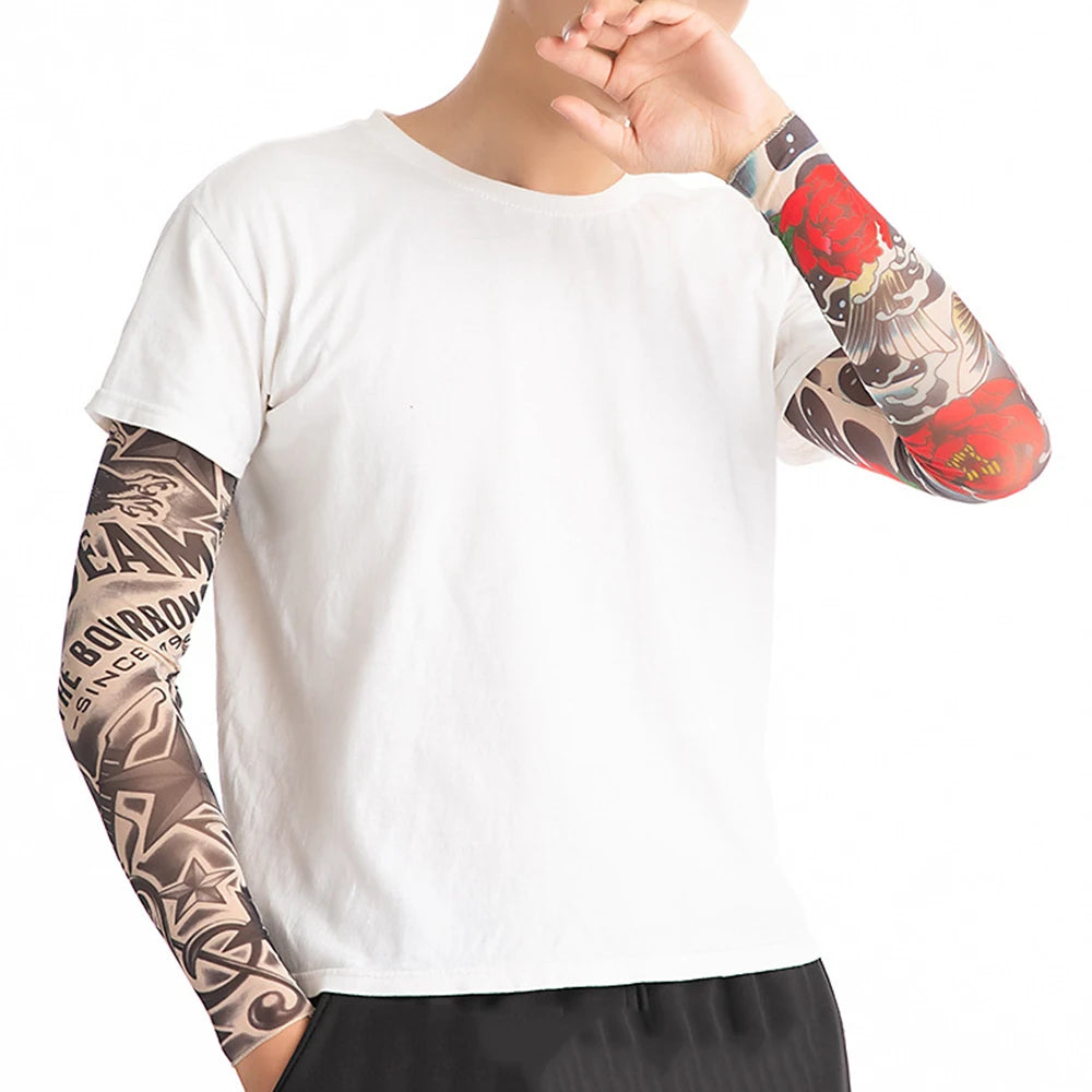 Running UV Protection Basketball Outdoor Sport Flower Arm Sleeves Tattoo Arm Sleeves Arm Cover Sun Protection