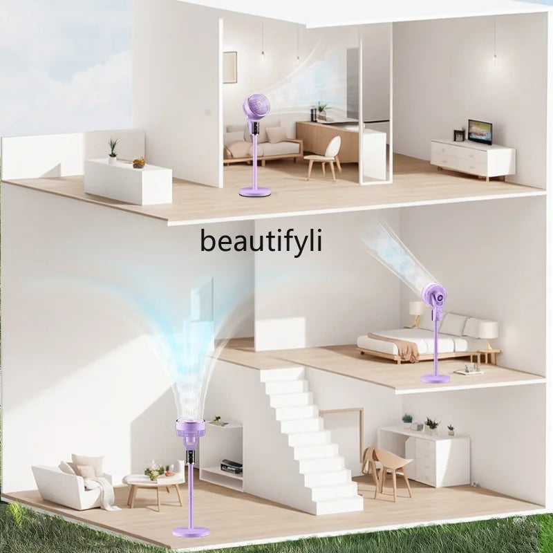 Air circulation, remote control voice household floor fan, vertical dual-purpose mute, shaking head dormitory electric fan