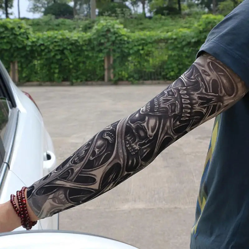 One Sleeve Outdoor Cycling Tattoo Sunscreen Sleeves Summer Tattoo Flower Arm Sleeves Independence Day Dress Up Fashion Sleeves