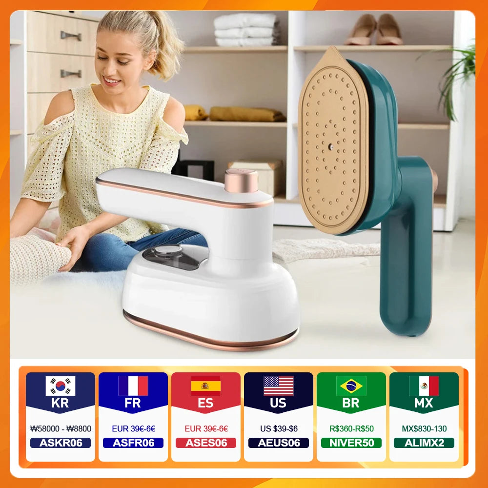 Mini Garment Steamer Steam Iron Handheld Portable Home Travelling For Clothes Ironing Wet Dry Ironing Machine