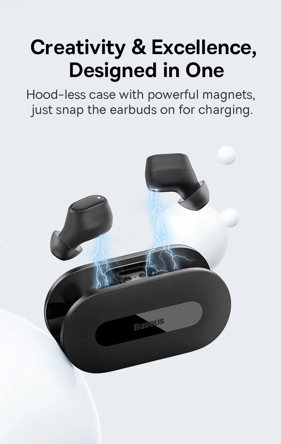 Baseus True Wireless Earphone Bluetooth 5.3 HiFi Sports Earbuds Fast Charge 0.06' Low Latency 25H Playtime