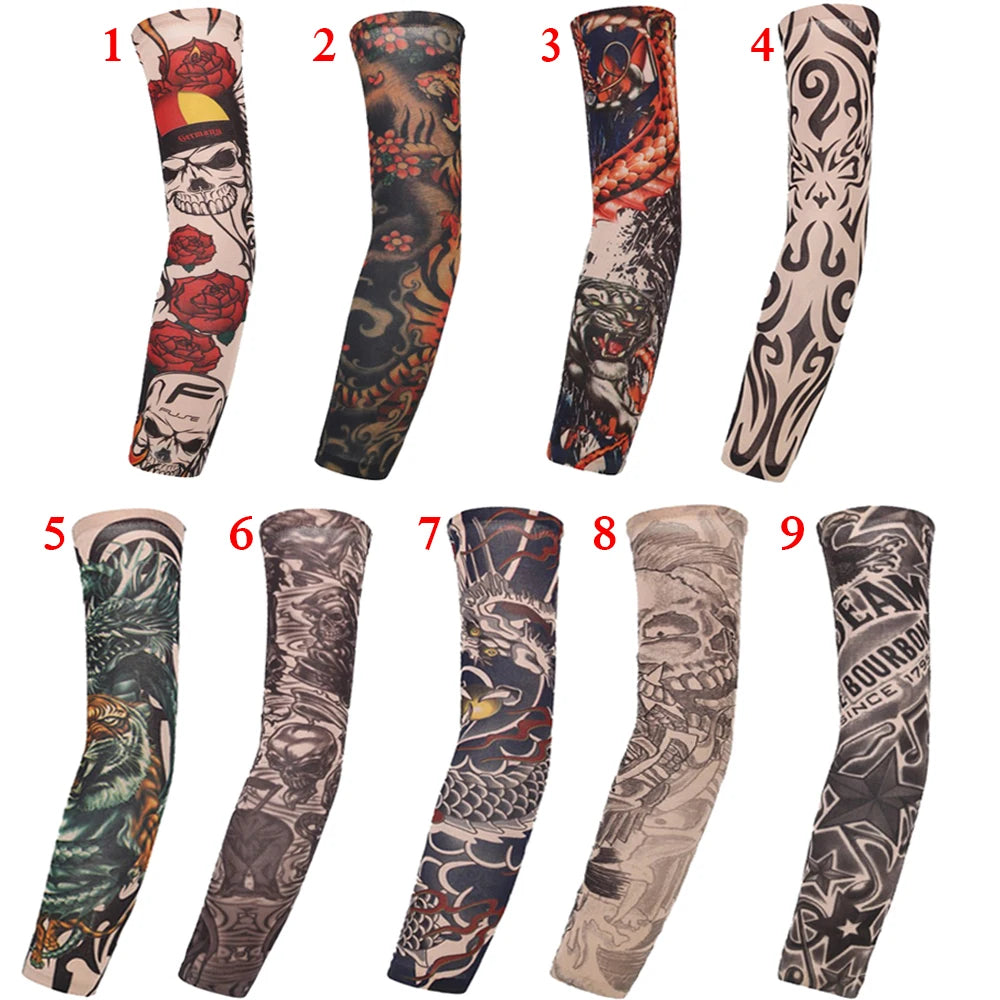 Running UV Protection Basketball Outdoor Sport Flower Arm Sleeves Tattoo Arm Sleeves Arm Cover Sun Protection