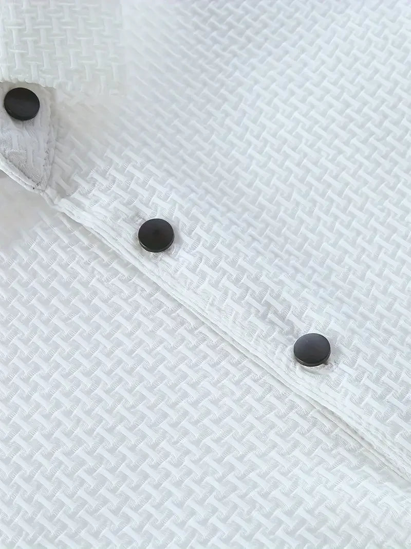 Cool POLO Shirt for men casual wear lapel button-down solid color men's vintage shirt S-2XL