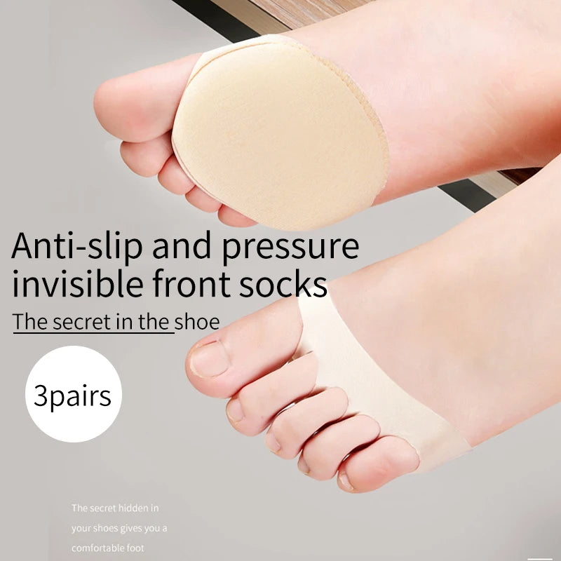 Five Toes Forefoot Pads for Women High Heels Half Insoles Calluses Corns Foot Care Absorbs Shock Socks Toe Pad Inserts
