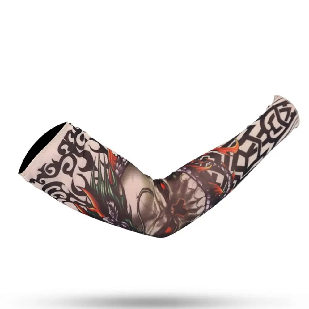1Pc Tattoo Sleeve for Men Women Anti-Sunburn Sleeve Elastic Outdoor Nightclub Cycling Arm Cover Party Cycling Flower Arm