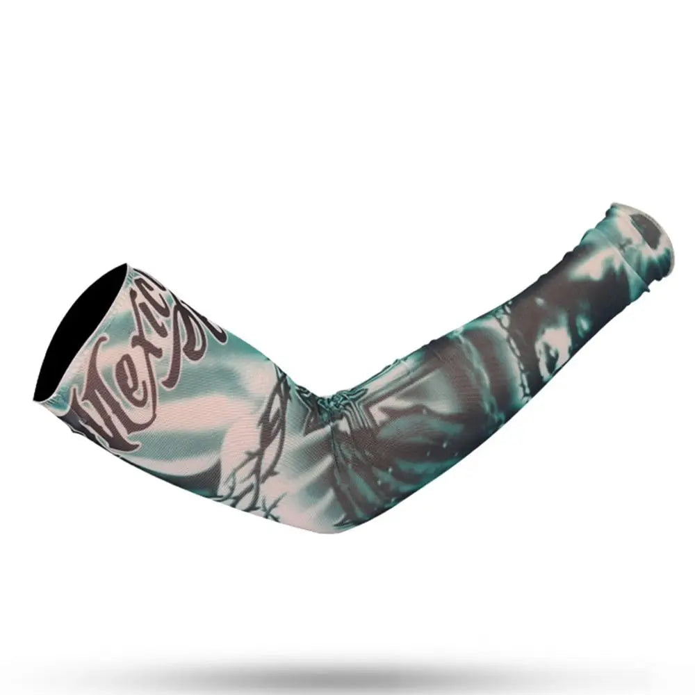 1Pc Tattoo Sleeve for Men Women Anti-Sunburn Sleeve Elastic Outdoor Nightclub Cycling Arm Cover Party Cycling Flower Arm