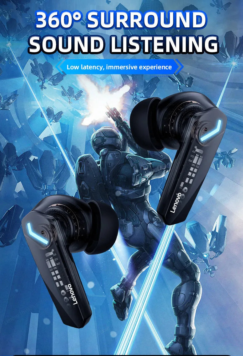 Lenovo GM2 Pro TWS Wireless Bluetooth5.3 Wireless Bluetooth Headset with Mic Earbuds Earphones Wireless Headphones Earbuds