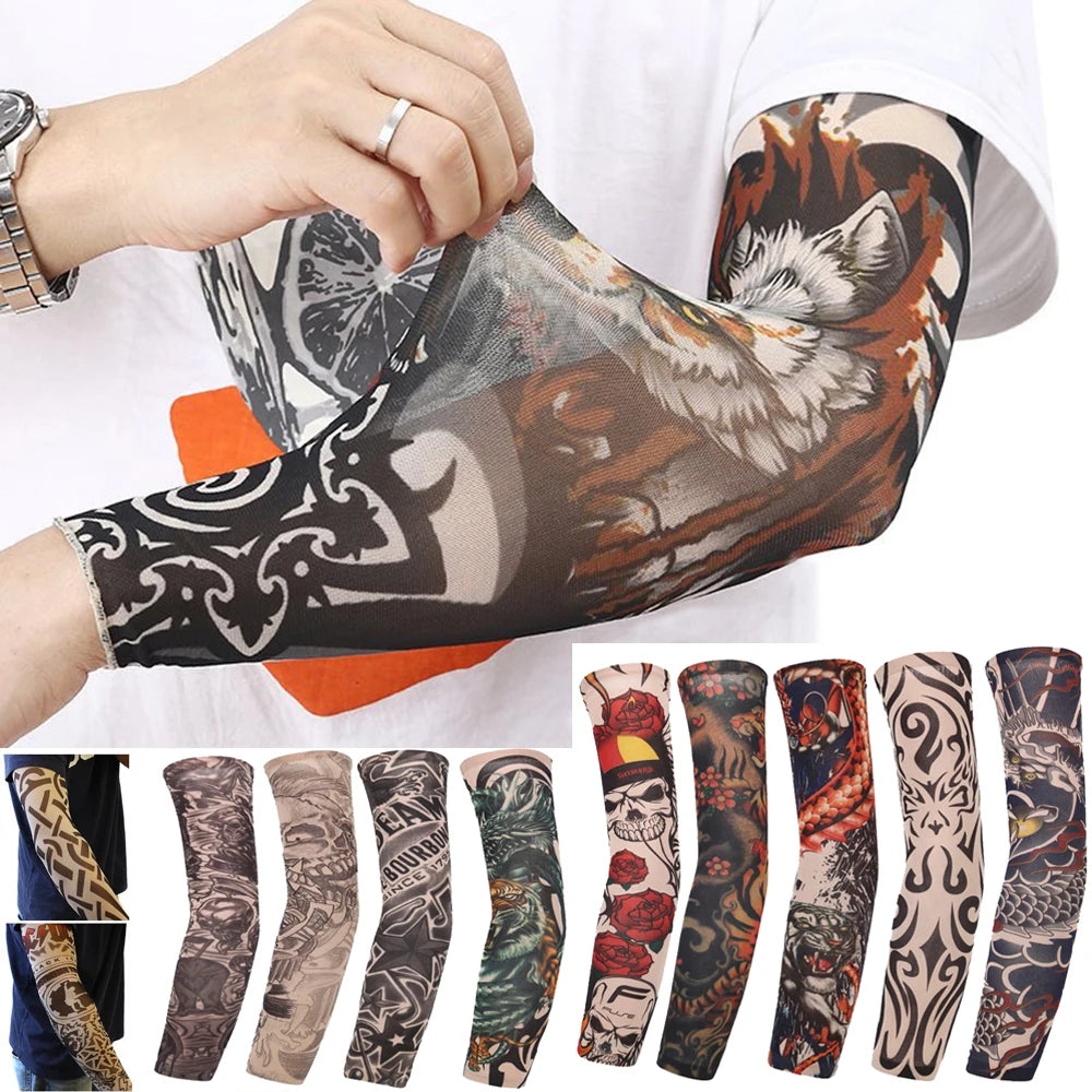 Running UV Protection Basketball Outdoor Sport Flower Arm Sleeves Tattoo Arm Sleeves Arm Cover Sun Protection