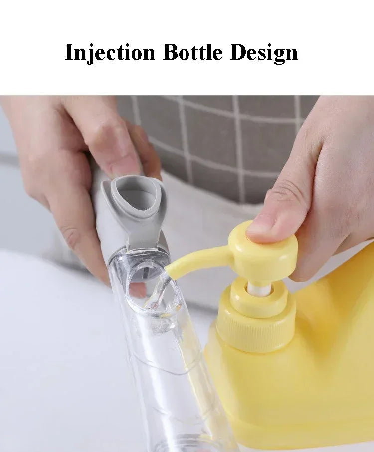 2 in 1 Refillable Kitchen Brush Long Handle Detachable Soap Dispenser Scrubber for Pots Dishes Sink Non Scratch Eco Friendly