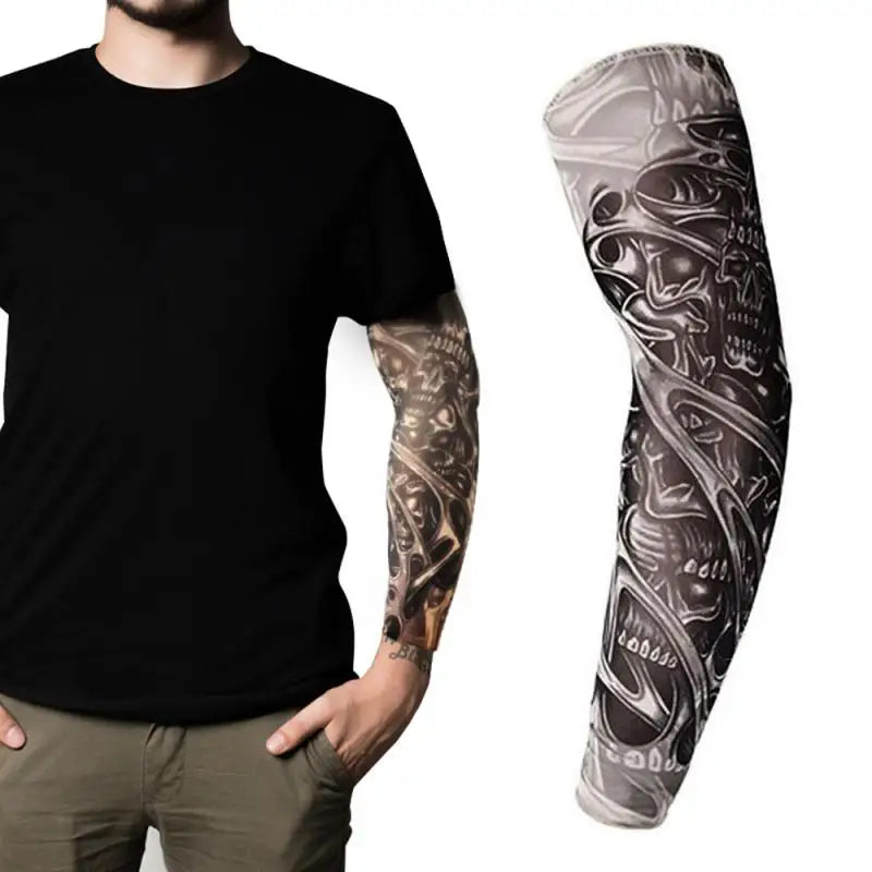 One Sleeve Outdoor Cycling Tattoo Sunscreen Sleeves Summer Tattoo Flower Arm Sleeves Independence Day Dress Up Fashion Sleeves