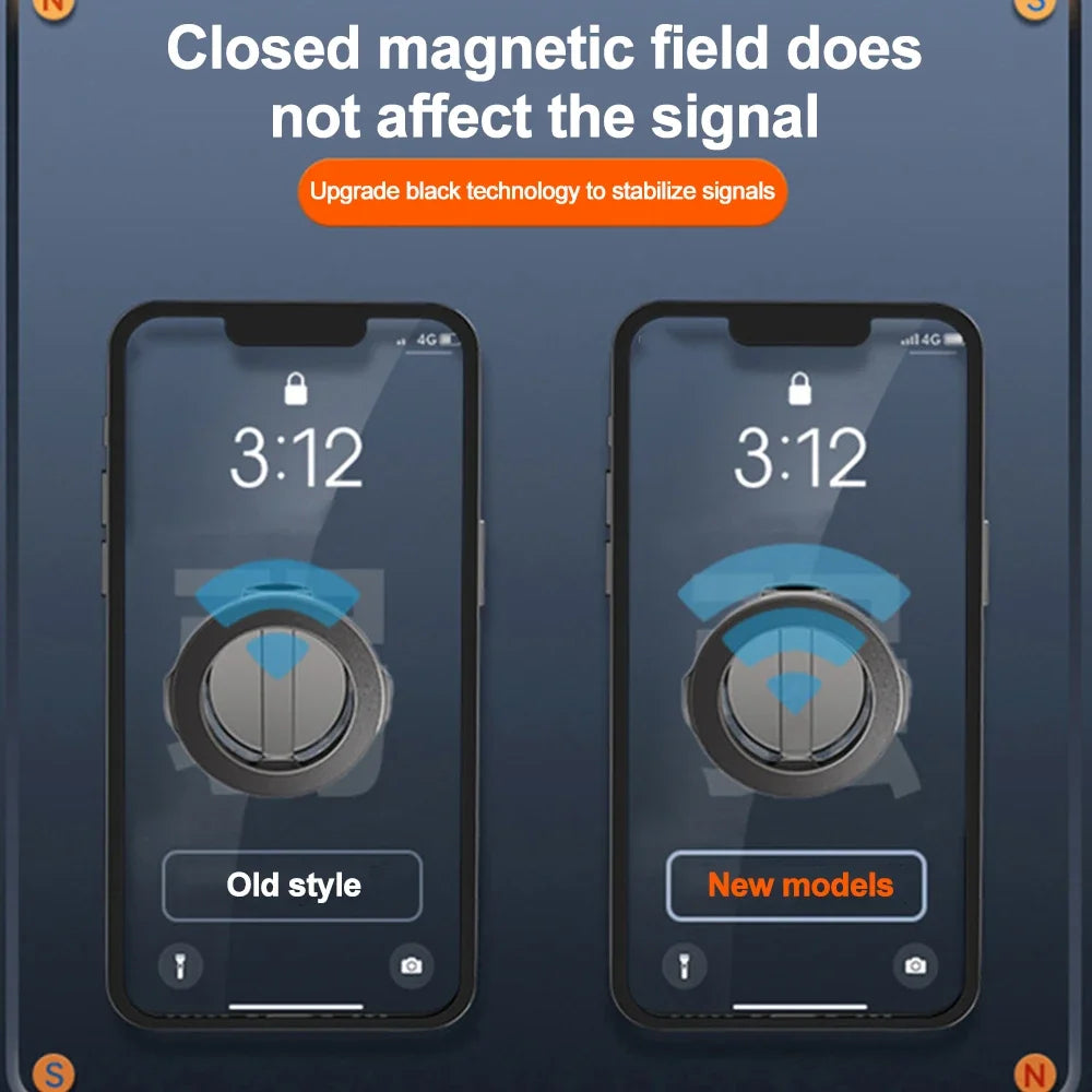 Strong Magnetic Cell Phone Holder Car 360° Swivel Adjustable Back Sticker Holder Magsafe for IPhone 15 Samsung Xiaomi Universal