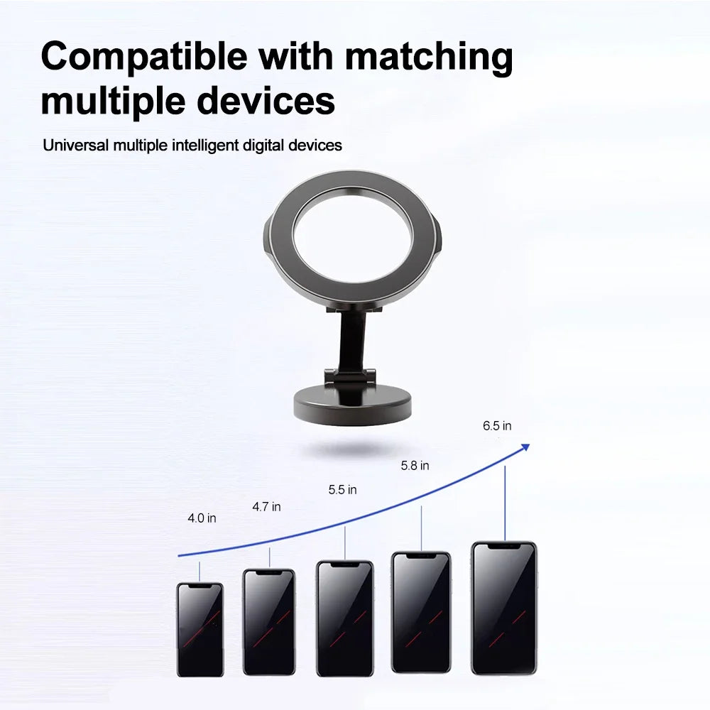 Strong Magnetic Cell Phone Holder Car 360° Swivel Adjustable Back Sticker Holder Magsafe for IPhone 15 Samsung Xiaomi Universal