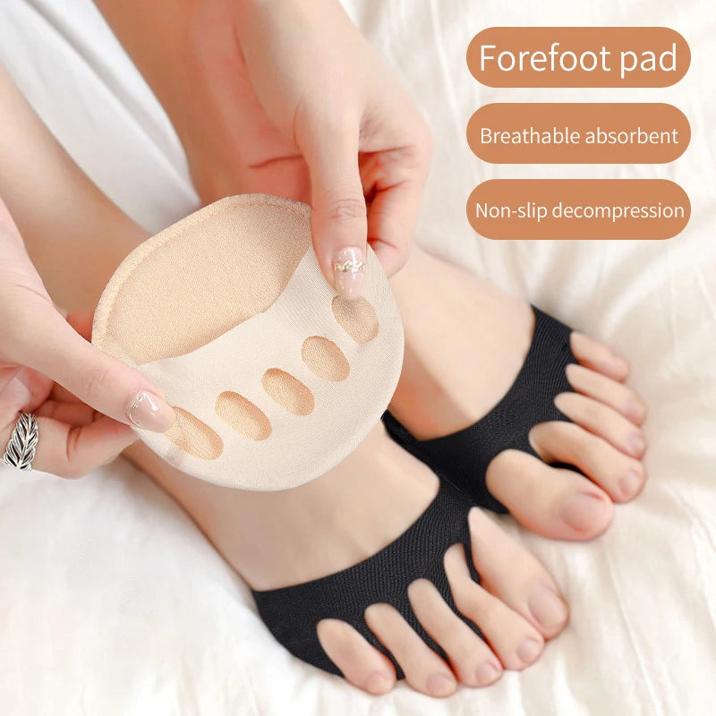 Five Toes Forefoot Pads for Women High Heels Half Insoles Calluses Corns Foot Care Absorbs Shock Socks Toe Pad Inserts