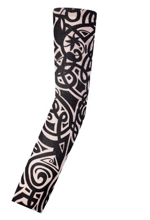 1PCS Men Long Fake Warmers Summer Tattoo Sleeves Sun Protection Cover Outdoor Gloves Driving Ice Silk Arm Sleeves Women