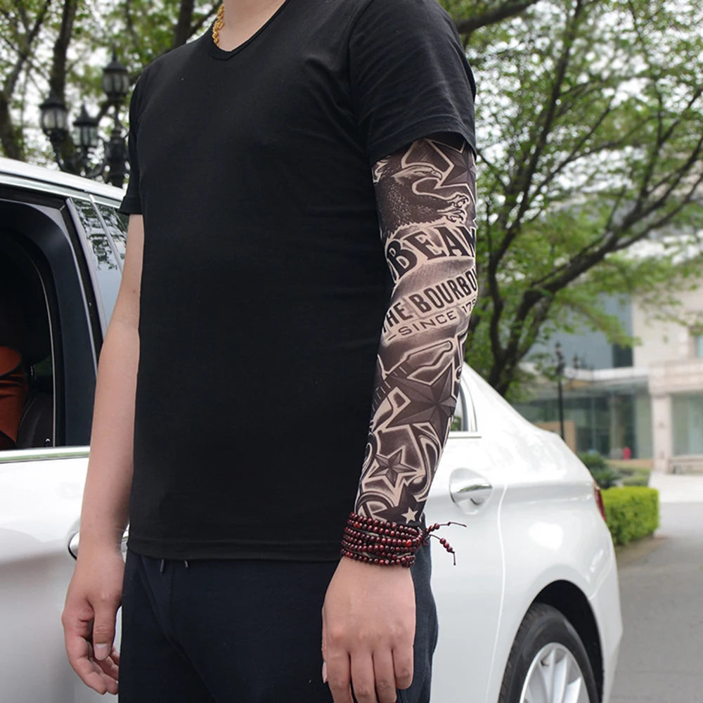 Running UV Protection Basketball Outdoor Sport Flower Arm Sleeves Tattoo Arm Sleeves Arm Cover Sun Protection