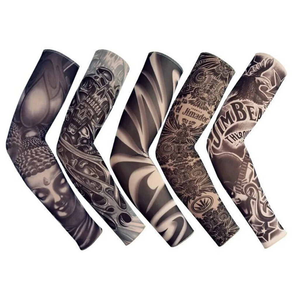 One Sleeve Outdoor Cycling Tattoo Sunscreen Sleeves Summer Tattoo Flower Arm Sleeves Independence Day Dress Up Fashion Sleeves