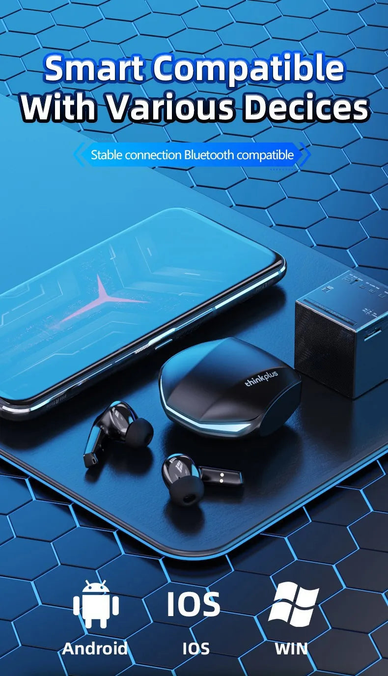 Lenovo GM2 Pro TWS Wireless Bluetooth5.3 Wireless Bluetooth Headset with Mic Earbuds Earphones Wireless Headphones Earbuds