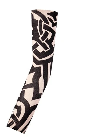 1PCS Men Long Fake Warmers Summer Tattoo Sleeves Sun Protection Cover Outdoor Gloves Driving Ice Silk Arm Sleeves Women