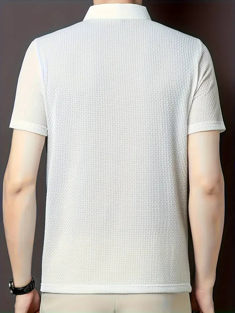 Cool POLO Shirt for men casual wear lapel button-down solid color men's vintage shirt S-2XL