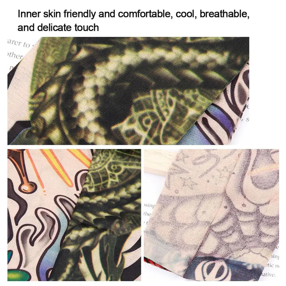 1Pc Tattoo Sleeve for Men Women Anti-Sunburn Sleeve Elastic Outdoor Nightclub Cycling Arm Cover Party Cycling Flower Arm
