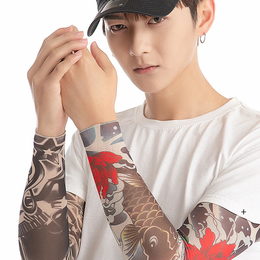 Running UV Protection Basketball Outdoor Sport Flower Arm Sleeves Tattoo Arm Sleeves Arm Cover Sun Protection