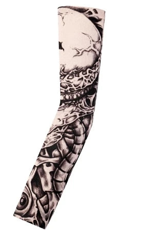 1PCS Men Long Fake Warmers Summer Tattoo Sleeves Sun Protection Cover Outdoor Gloves Driving Ice Silk Arm Sleeves Women