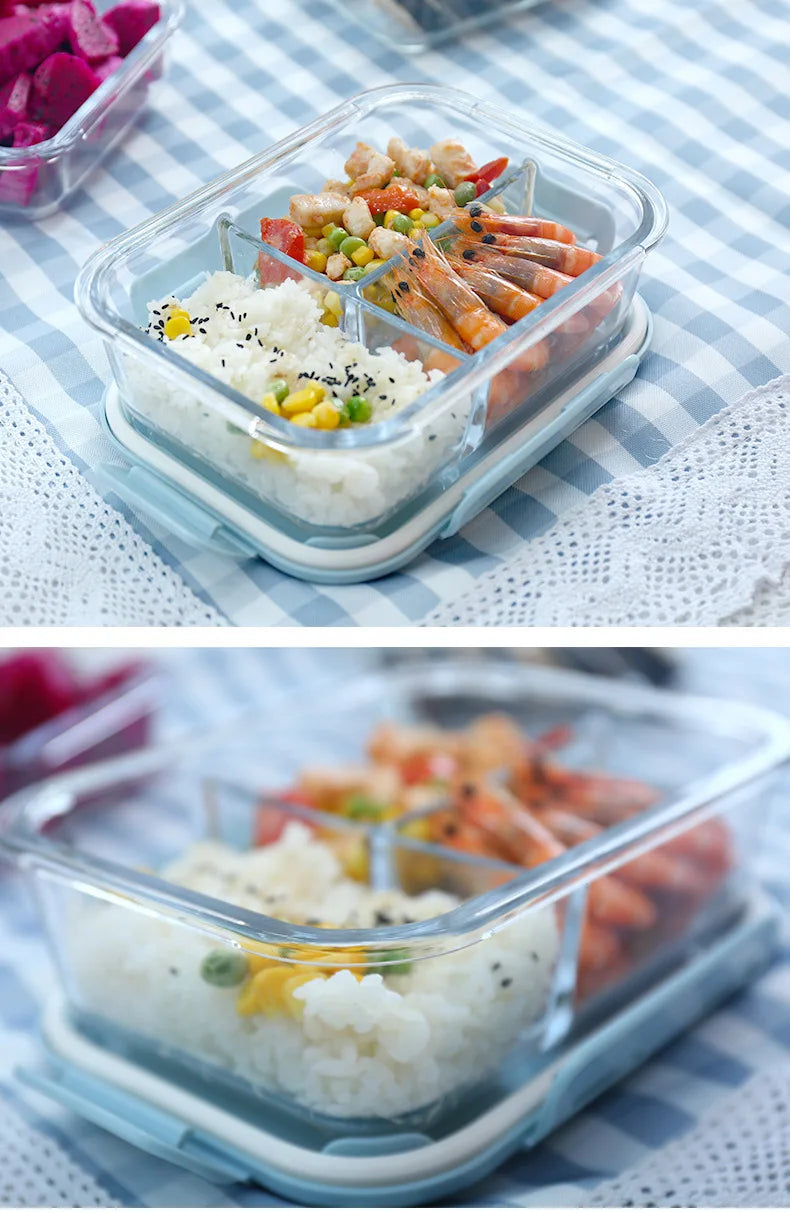 Glass Fresh-Keeping Box high Borosilicate Heat-Resistant Microwave Oven bento Fridge Special Sealed Bowl Food Storage Containers
