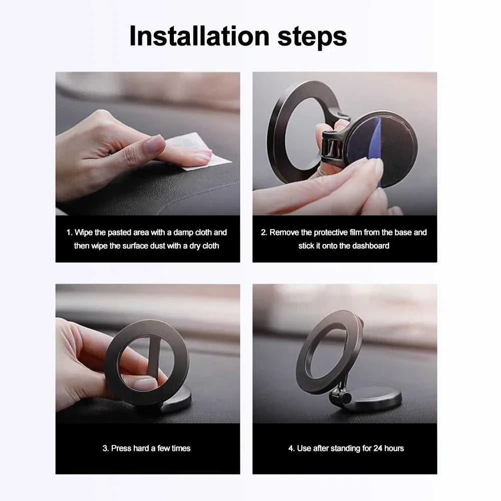 Strong Magnetic Cell Phone Holder Car 360° Swivel Adjustable Back Sticker Holder Magsafe for IPhone 15 Samsung Xiaomi Universal