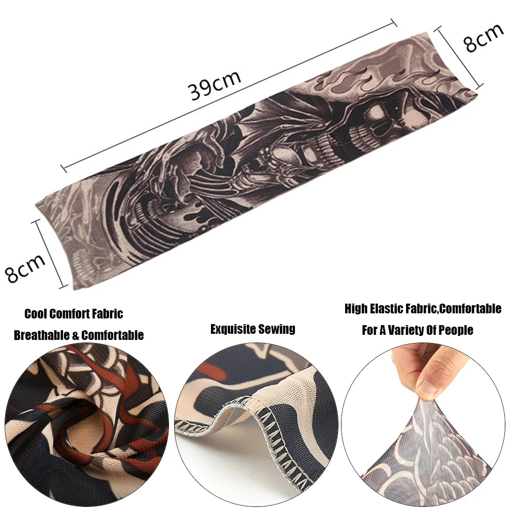 Running UV Protection Basketball Outdoor Sport Flower Arm Sleeves Tattoo Arm Sleeves Arm Cover Sun Protection