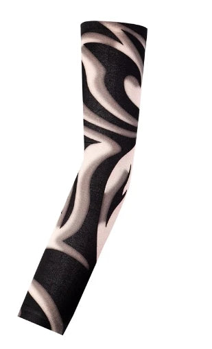 1PCS Men Long Fake Warmers Summer Tattoo Sleeves Sun Protection Cover Outdoor Gloves Driving Ice Silk Arm Sleeves Women