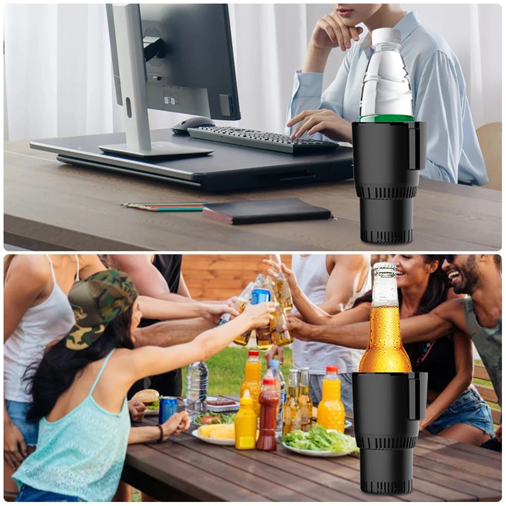 2 In 1 Auto Refrigerator Cooling Heating Cup 12V 36W Smart Car Cup Mug Holder Keep Beverage Cool Warm for Outdoor Travelling