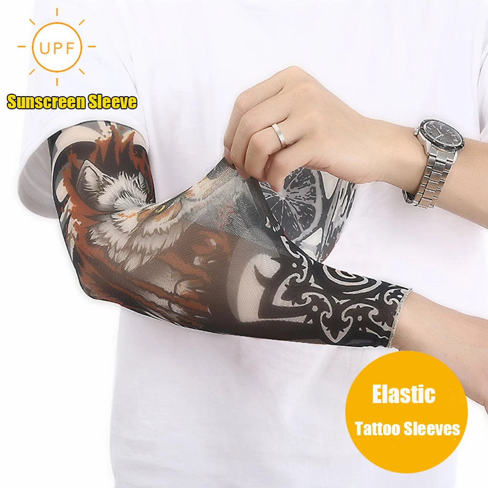 Running UV Protection Basketball Outdoor Sport Flower Arm Sleeves Tattoo Arm Sleeves Arm Cover Sun Protection
