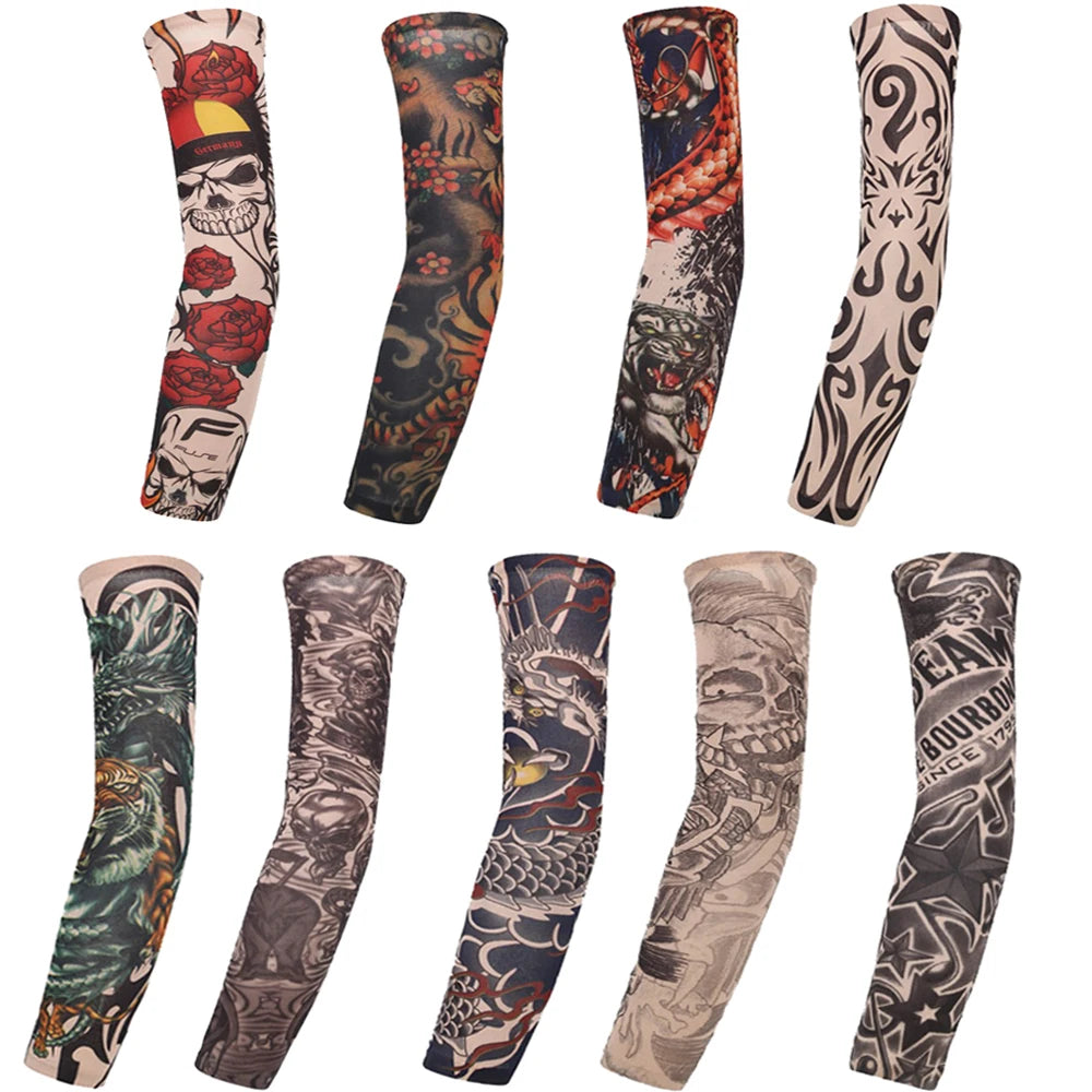 Running UV Protection Basketball Outdoor Sport Flower Arm Sleeves Tattoo Arm Sleeves Arm Cover Sun Protection
