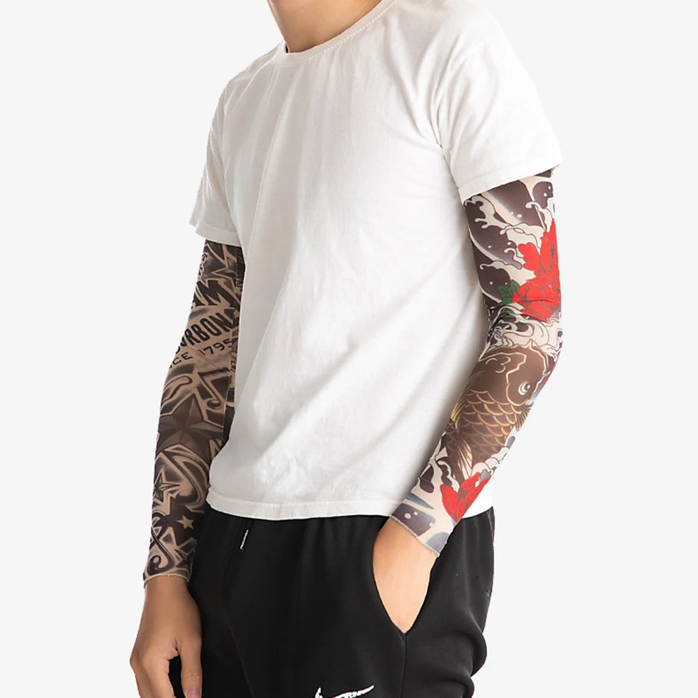 Running UV Protection Basketball Outdoor Sport Flower Arm Sleeves Tattoo Arm Sleeves Arm Cover Sun Protection